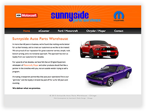Sunnyside Parts Warehouse Website in Chicago